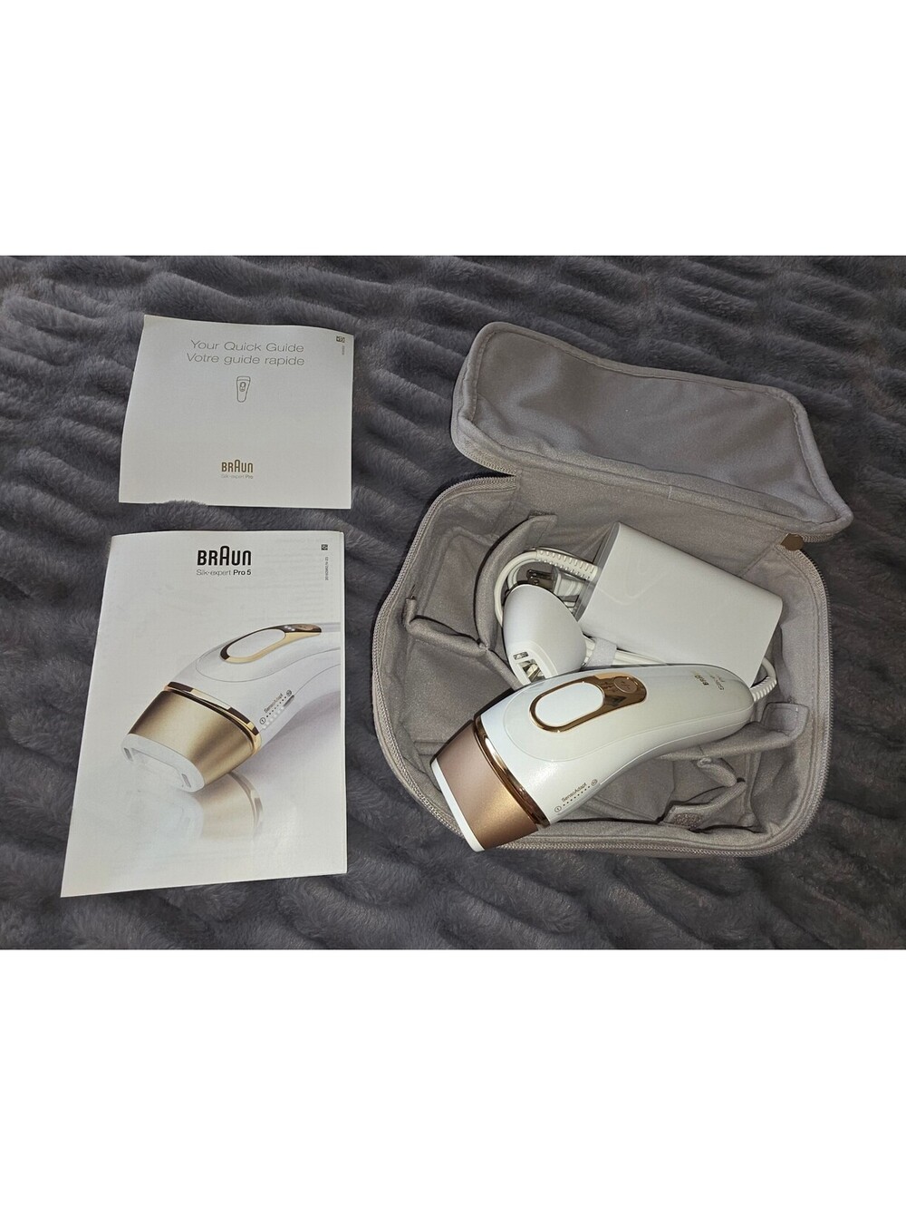 Braun Silk Expert Pro 5 IPL Hair Removal Device with Case and Manuals